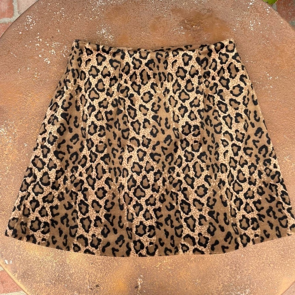 Vintage retro cheetah Leopard print fuzzy mini skirt sz s / 26